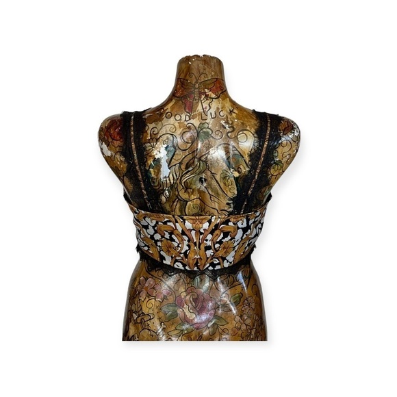 Asos crop top new nwt black lace sz 6 small - Picture 5 of 9